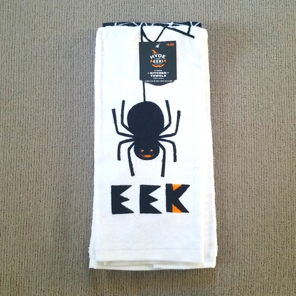 2 Pack Halloween Kitchen Towels, 100% Cotton, Halloween Decor